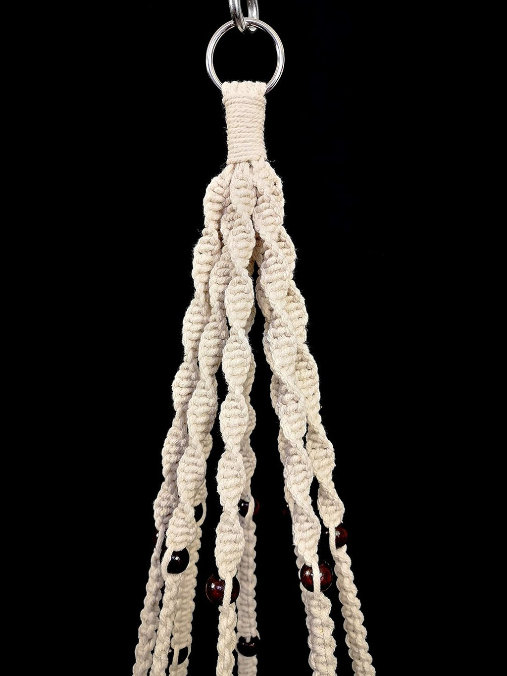 Cotton Rope Macrame Plant Hanger Hanging Planter 8 Legs 63 Inch, Hook, Plant and Pot not Included for 12-13 inch Plant Pot (Cream-Cotton)