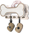 MTERSN Dog Leash Holder for Wall with Key Hooks for Dog Lover Gift, White