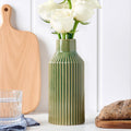 STHIE 8 Inches Ceramic Flower Vase, Green Vases for Centerpieces