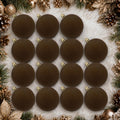 18PCS Brown Velvet Christmas Ornaments Set,3.15IN Flocked Ornaments Balls