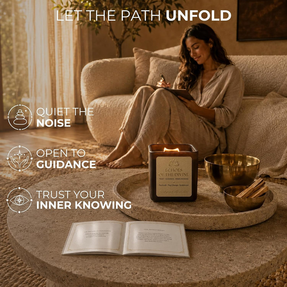 Anima® Echoes of the Divine Crystal Candle for Trust, Guidance & Connection