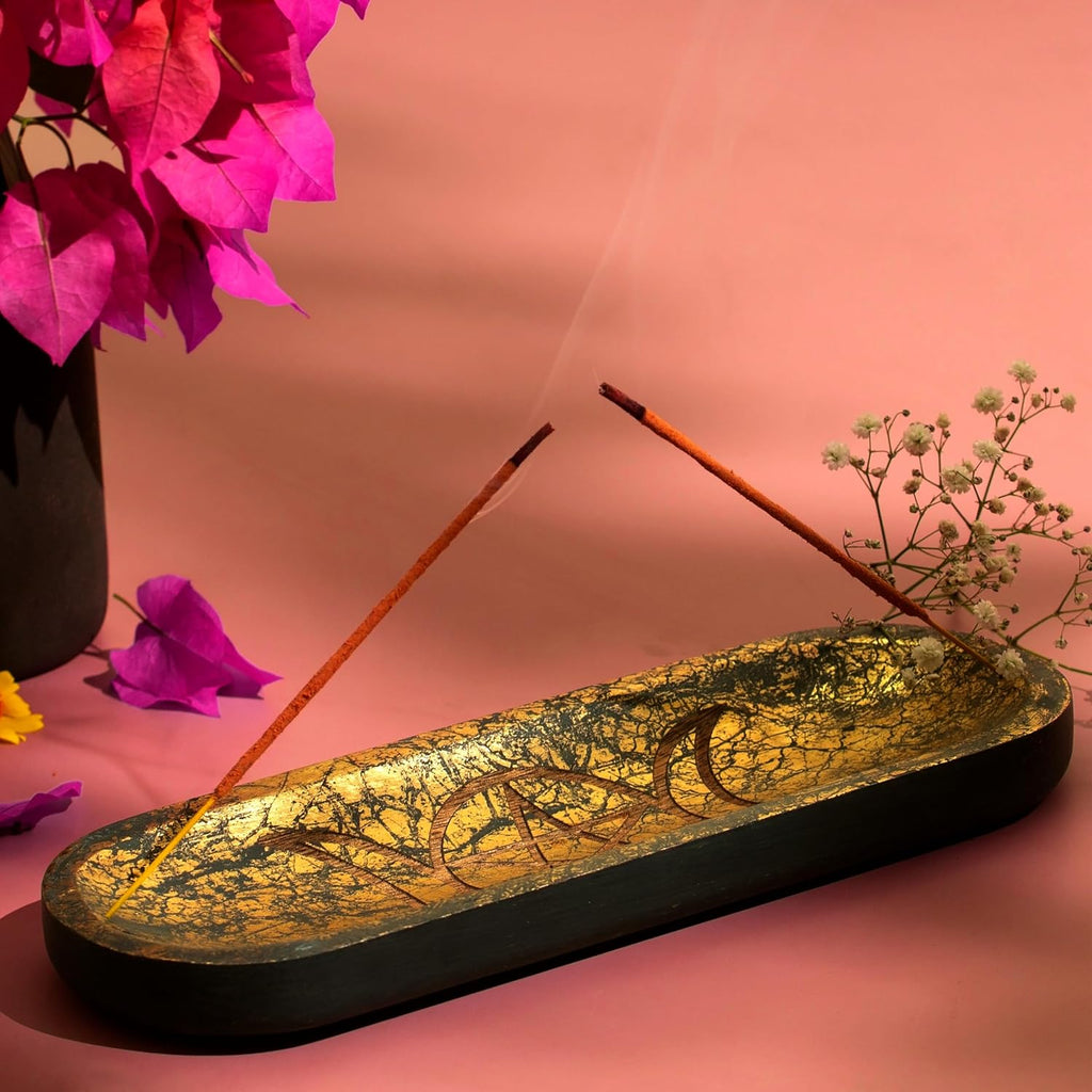 raajsee Carving Incense Holder -Incense Burner Holder –Ash Catcher - Incense Stick Holder - Meditation & Yoga - Great Gift for Any Occasion Size 11x4 inch
