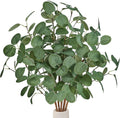 Bessol Artificial Eucalyptus Stems 24'' 5Pcs Fake Plants Greenery for Vase, Faux Eucalyptus Stems for Home Decor, Bathroom, Office, Coffee Table & Farmhouse Centerpiece Decorations