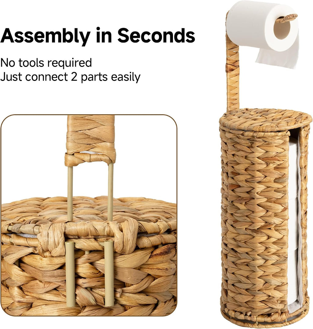 StorageWorks Toilet Paper Holder Stand with Covered, Toilet Paper Stand
