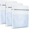 3Pcs Honeycomb Mesh Laundry Bags for Delicates, 12 x 16 inches Lingerie Bags for Washing Delicates(3 Medium)