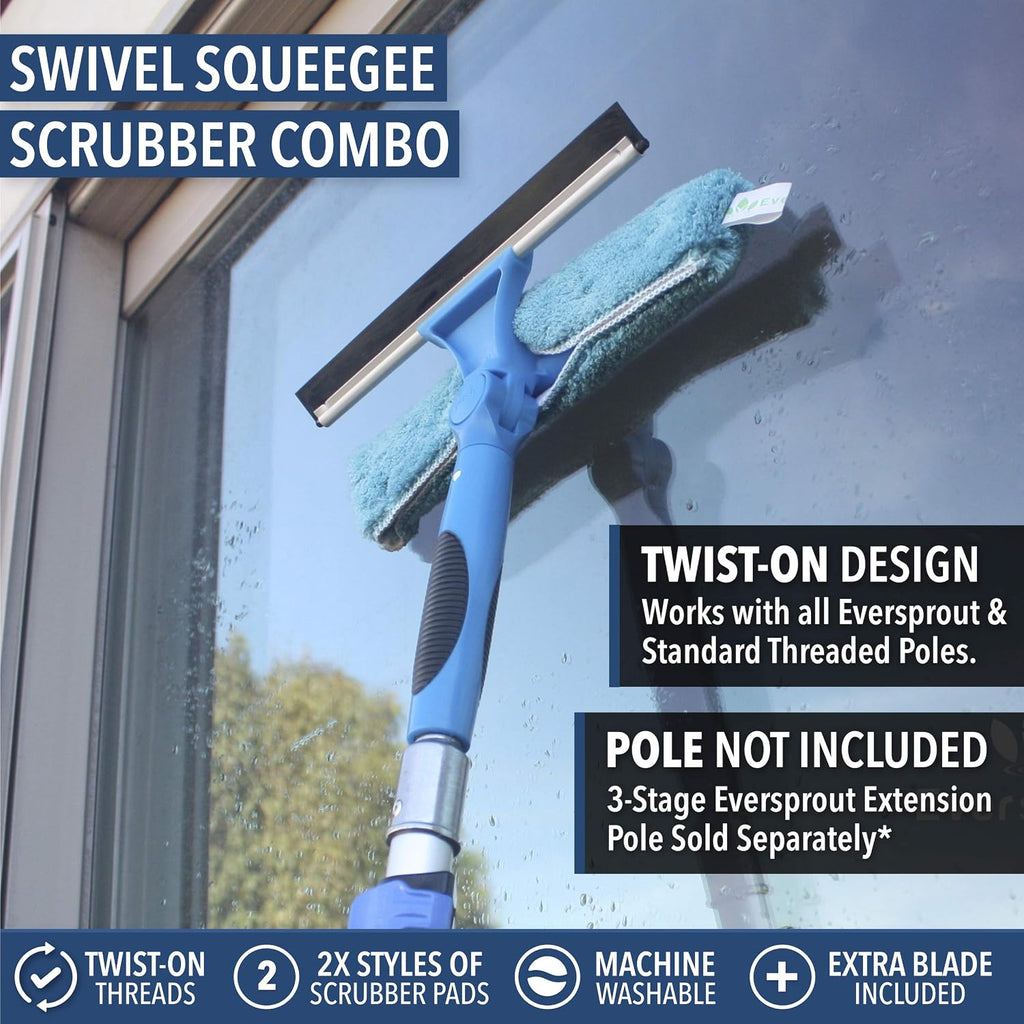 EVERSPROUT Swivel Squeegee & Microfiber Window Scrubber, Attachment Only