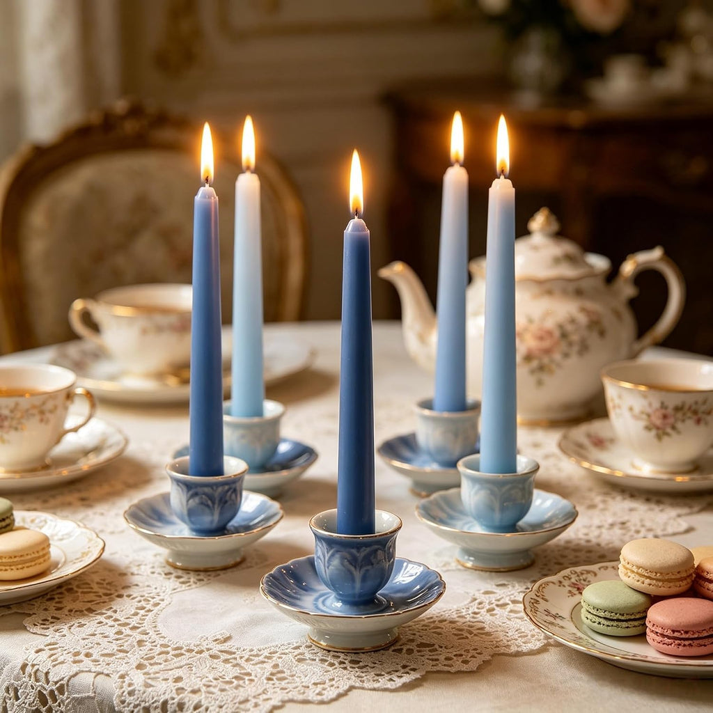 10 Inch Gradient Blue Smooth Taper Candles for Home Decor
