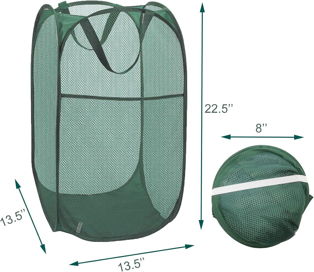 Pack of 2 Mesh Pop Up Laundry Hamper, Foldable Cruise Laundry Basket