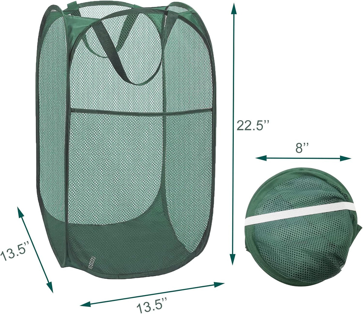 Pack of 2 Mesh Pop Up Laundry Hamper, Foldable Cruise Laundry Basket