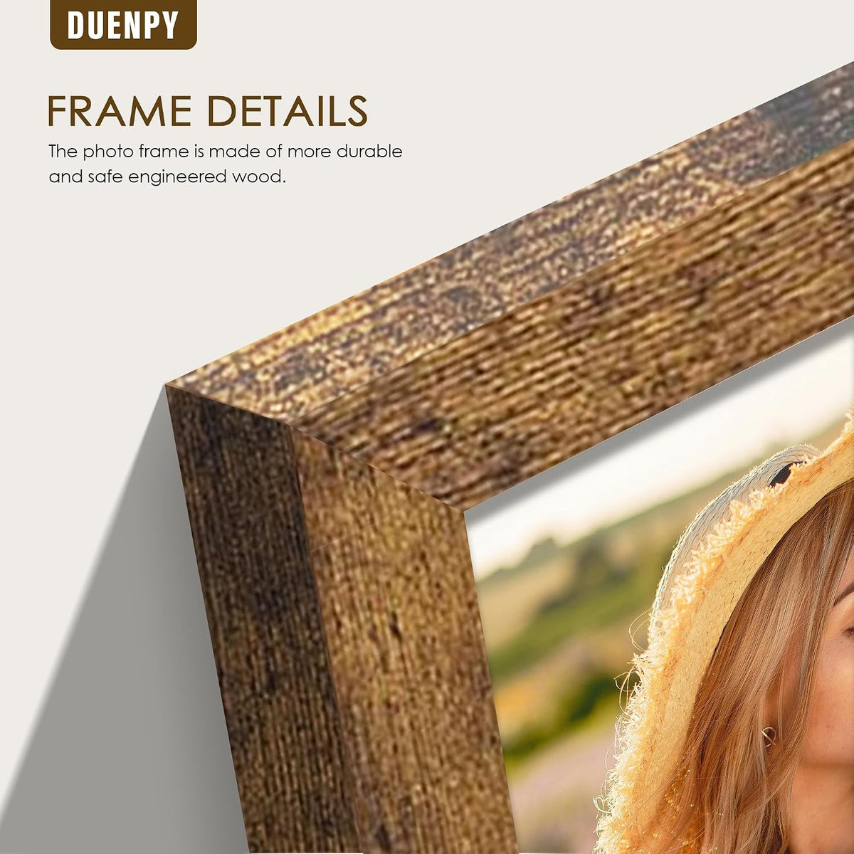DUENPY 5 Folding 4x6 Accordion Wood Frame Plexiglass Brown