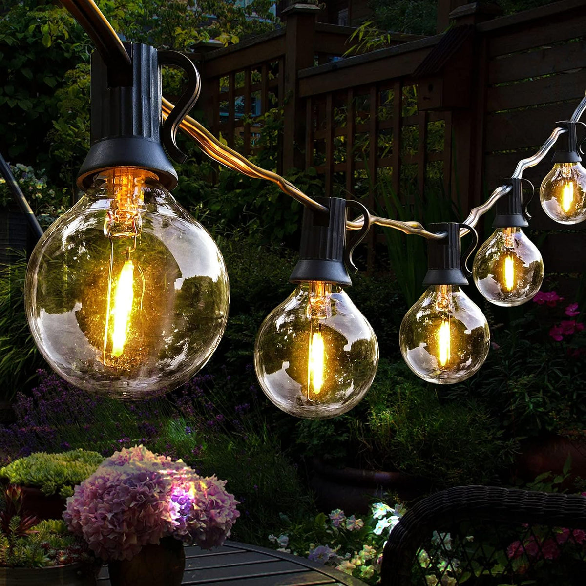 50FT Outdoor String Lights,G40 LED Globe Patio Lights UL Listed Waterproof Hanging for Backyard Porch Bistro Party Decor Lighting Commercial Grade