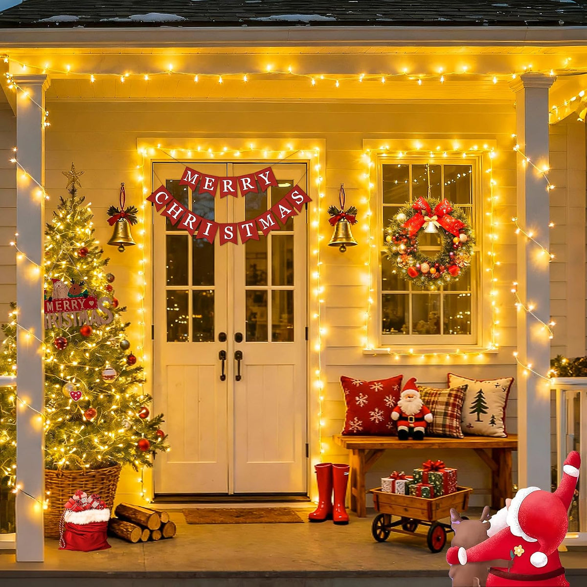 JMEXSUSS 4Pack Christmas String Lights Battery Operated with Remote Control