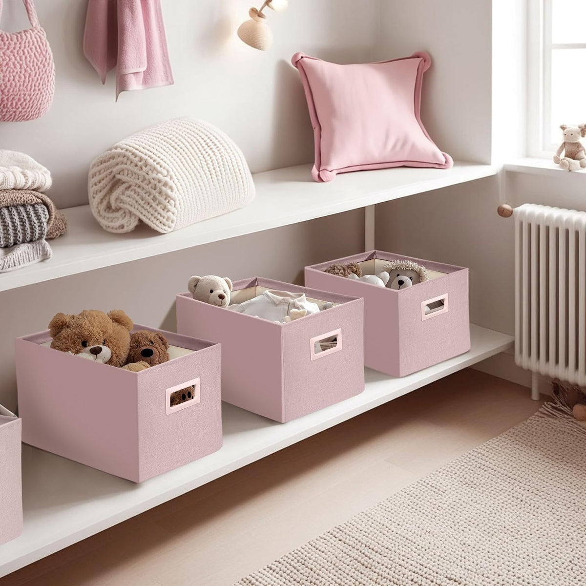 DECOMOMO Storage Bins for Shelves, 3x Tougher Storage Baskets