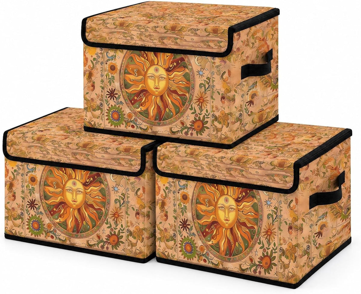 Stackable Clothes Storage Bins with Lids 3 Pack
