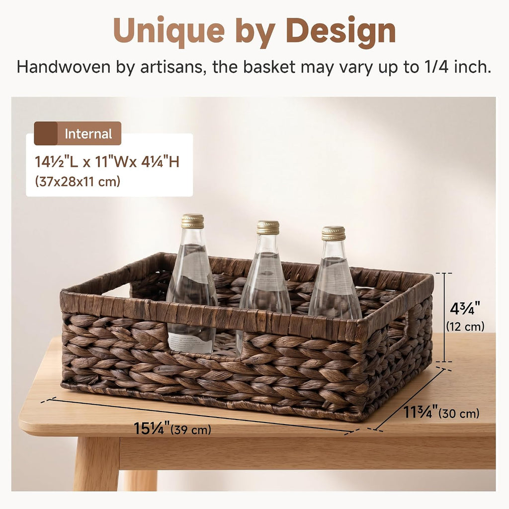 StorageWorks Large Wicker Storage Baskets for Shelves, Brown Baskets, 1Pack