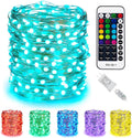 Color Changing Fairy String Lights - 33 ft 100 LED USB Silver Wire Lights with Remote and Timer, Starry Fairy Lights for Bedroom Party Craft Indoor Christmas Decoration, 16 Colors, Adapter Included