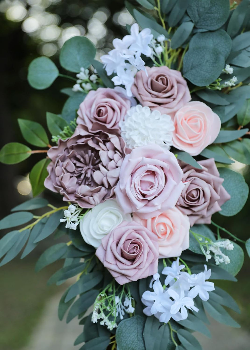 Artificial Dusty Rose Wedding Arch Flower Floral Swags Set of 2