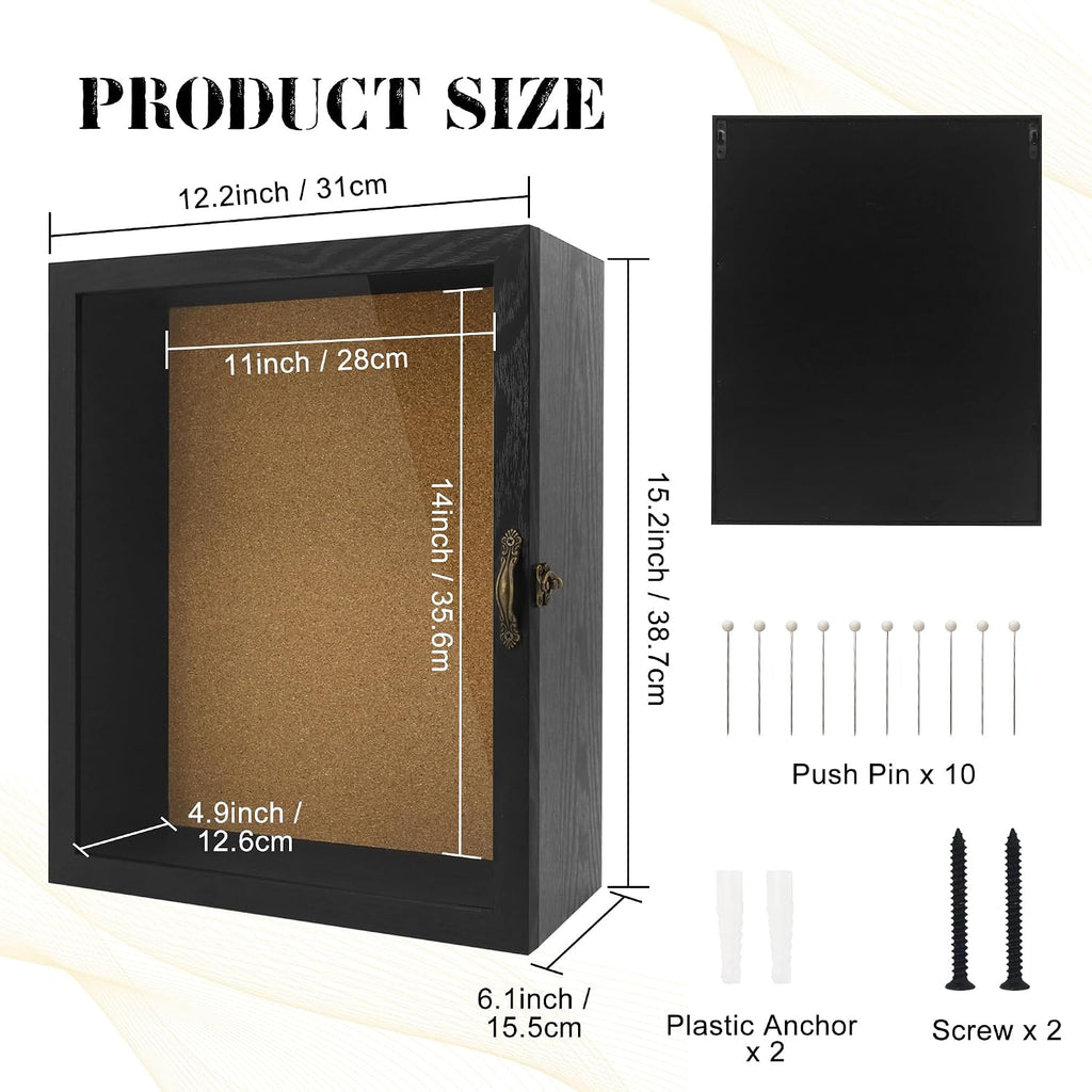 5 Inch Extra Deep Shadow Box Frame, 11x14 Black for Memorabilia Display