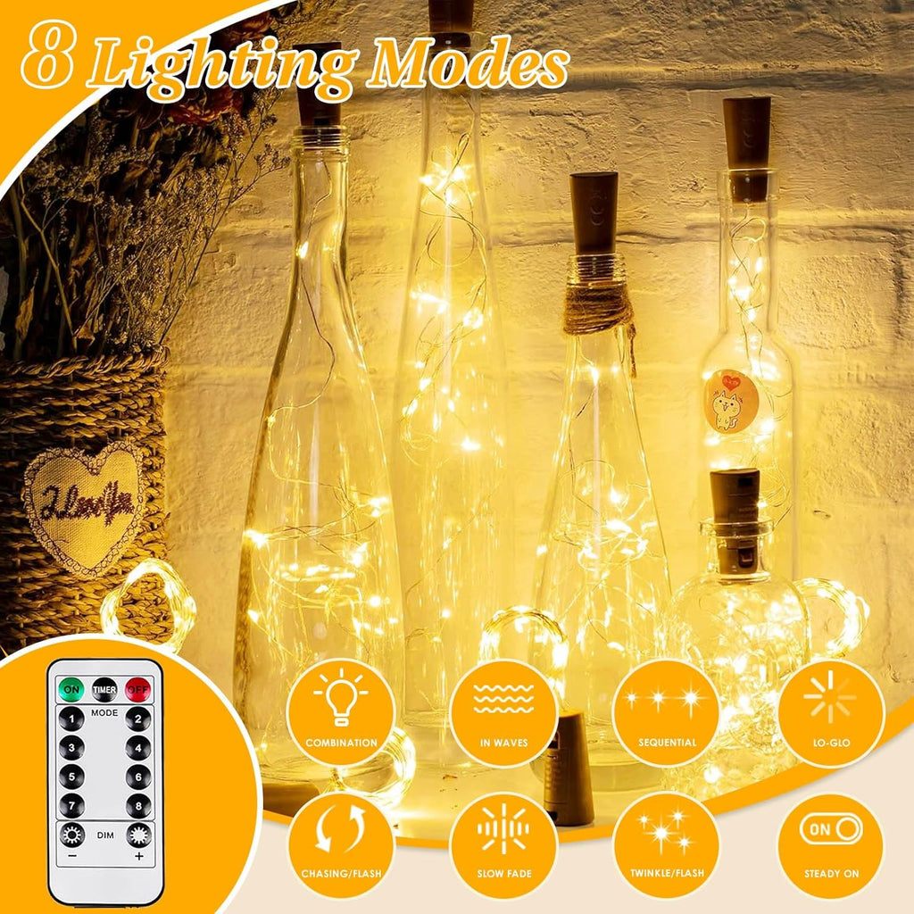 4 Pack Fairy Lights Battery Operated Twinkle Lights Remote Warm White