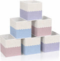 BBSET 6 Pack Fabric Storage Cubes12.5 inch Pastel Scalloped Color