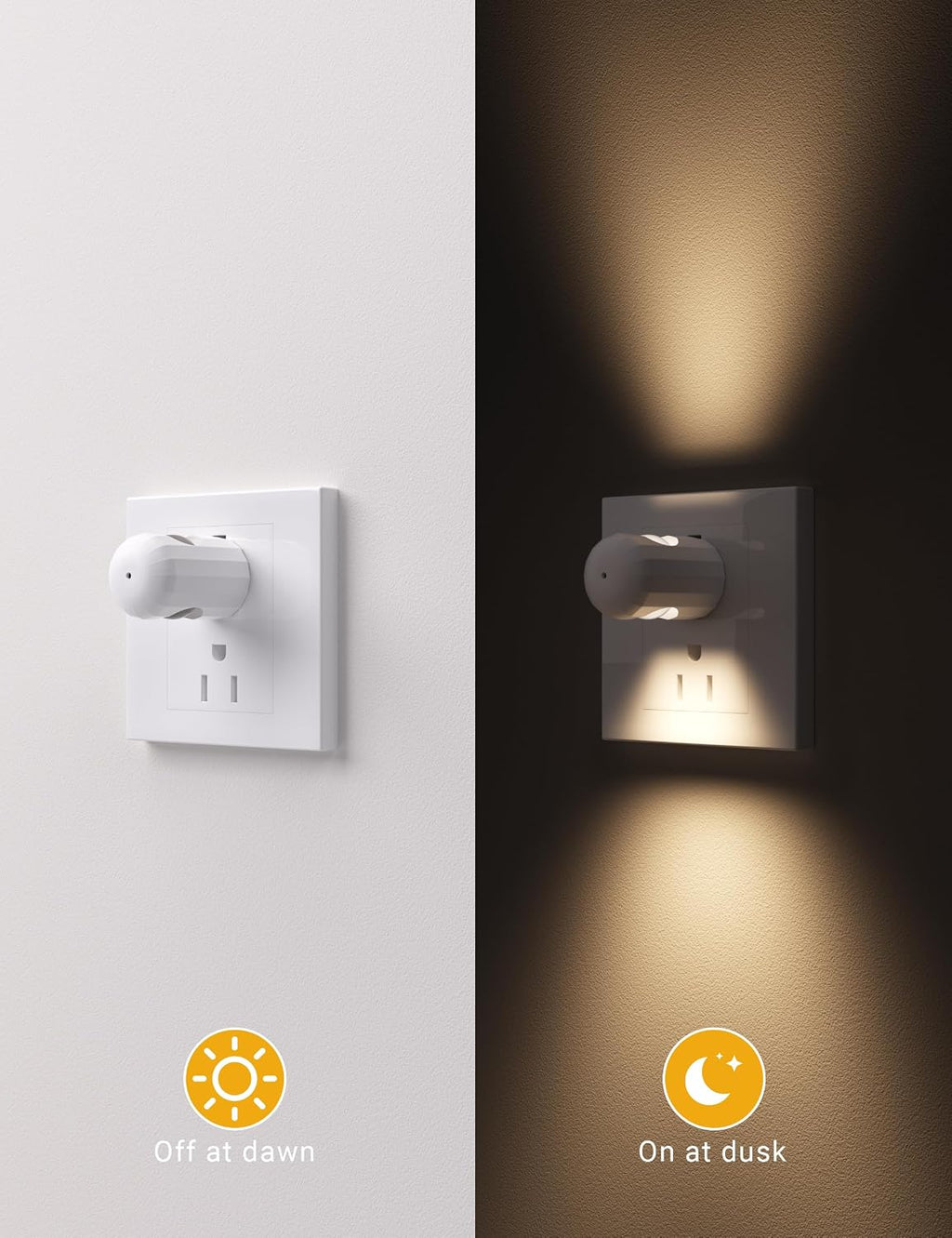 6-Pack Nightlight Plug In, Light Sensor 2700K Warm White Ambient Lighting