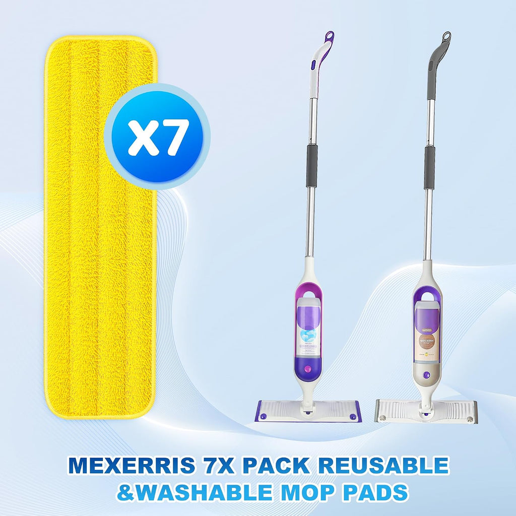 Washable Mop Pads for Swiffer PowerMop: Microfiber Wet Mops Refills 7 Pack