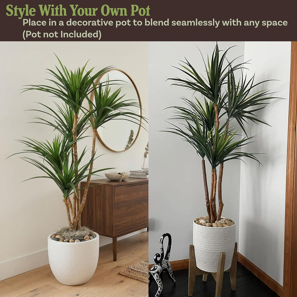 Pure Garden Tropical Yucca Plant Artificial Tree, 21” x 51”
