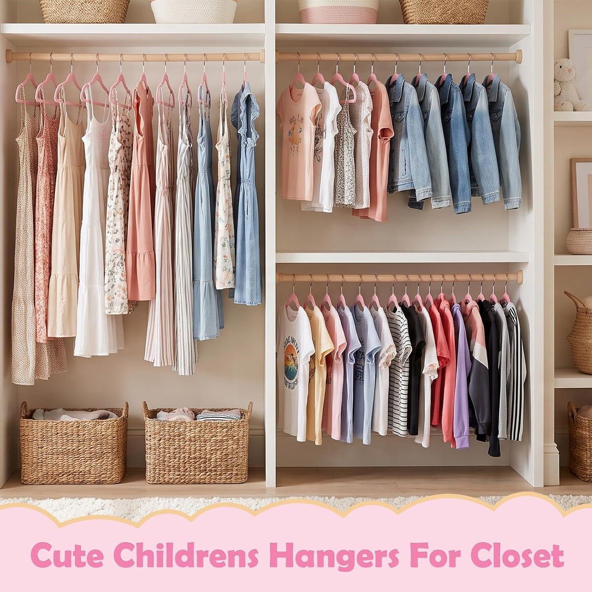 HOUSE DAY Velvet Kids Hangers 60 Pack, Premium Childrens Hangers for Closet