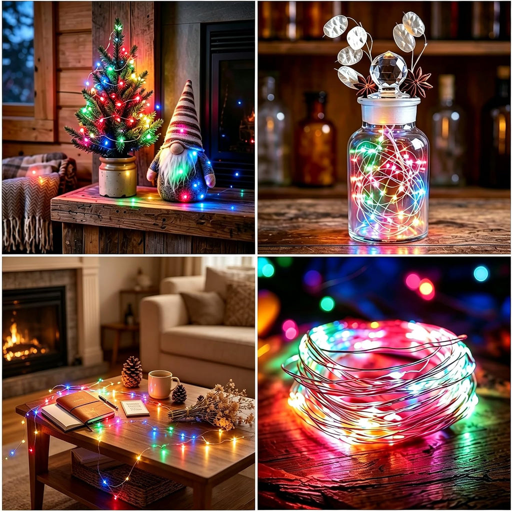 CARUUYI 2 Pack Battery Operated Fairy Lights with Timer, 30 LED, Multicolor