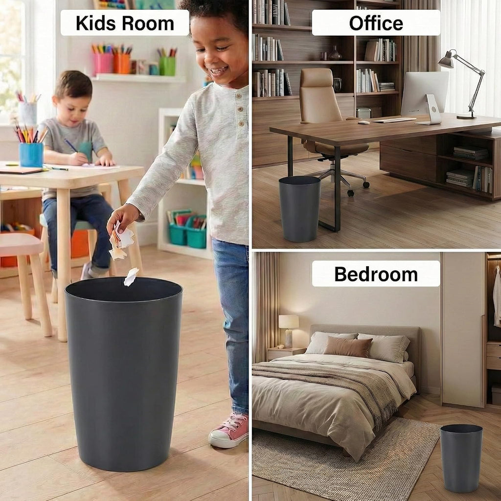 Mini Waste Basket, Durable Small Plastic Garbage Trash Can Bin (2 Pack)
