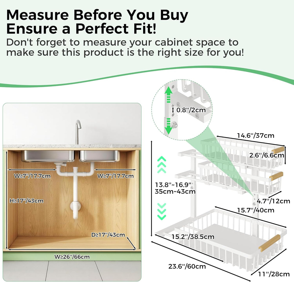 3 Tier Under Sink Organizer: Pull Out Cabinet Storage for Bathroom,2 Pack
