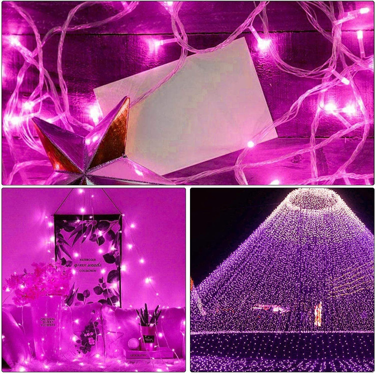 Pink Christmas String Lights, Valentine Day Room Decor, 800 LED