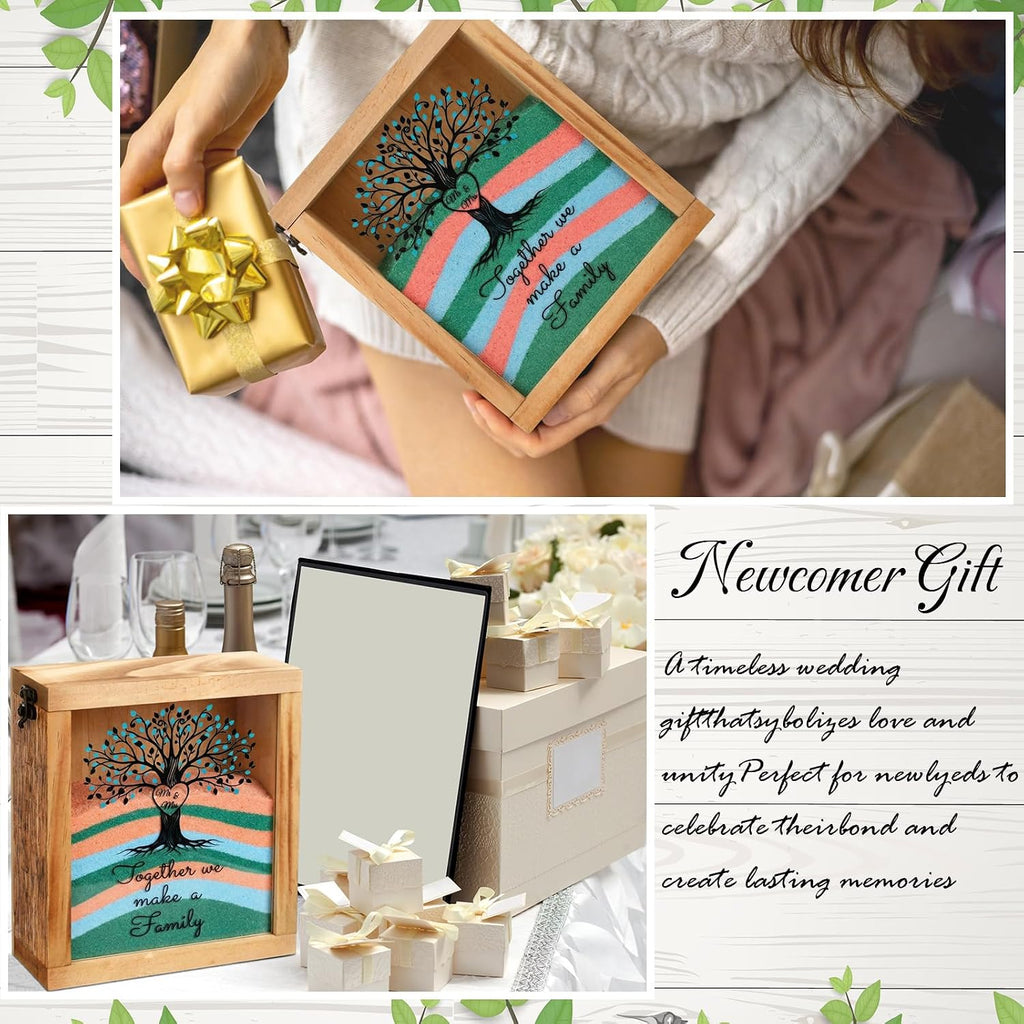 Blosssound Unity Sand for Wedding Ceremony Set, Blue Pink, Love Tree