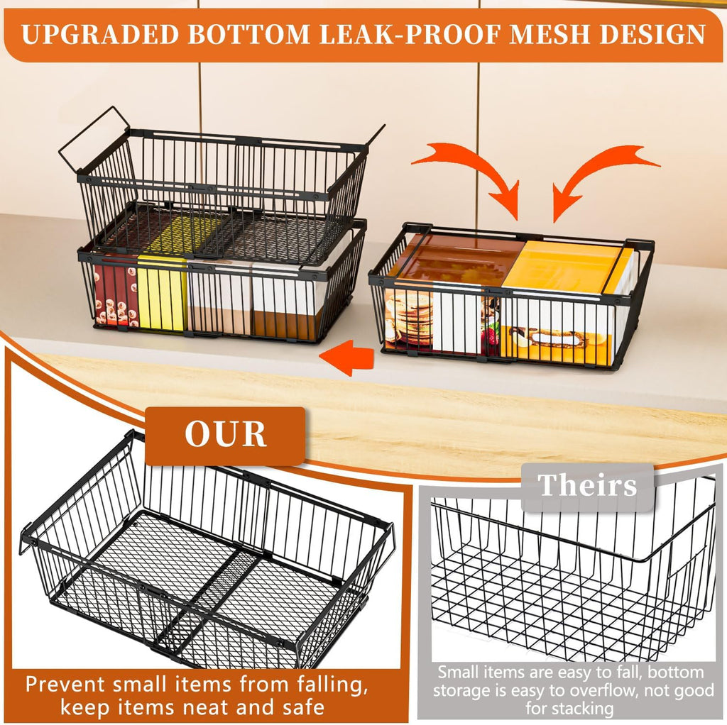 Large Freezer Organizer Bins for 10 to 20 Cu.Ft,Leak-Proof Bottom,2 Pack