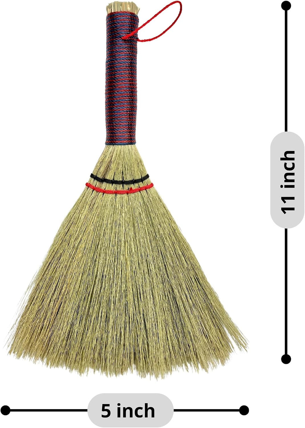 Small Wisk Brush Broom -Whisk Broom Handheld Brush Whisks Away Dust, Dirt & Debris Brush Hanger for Easy 11 Inch