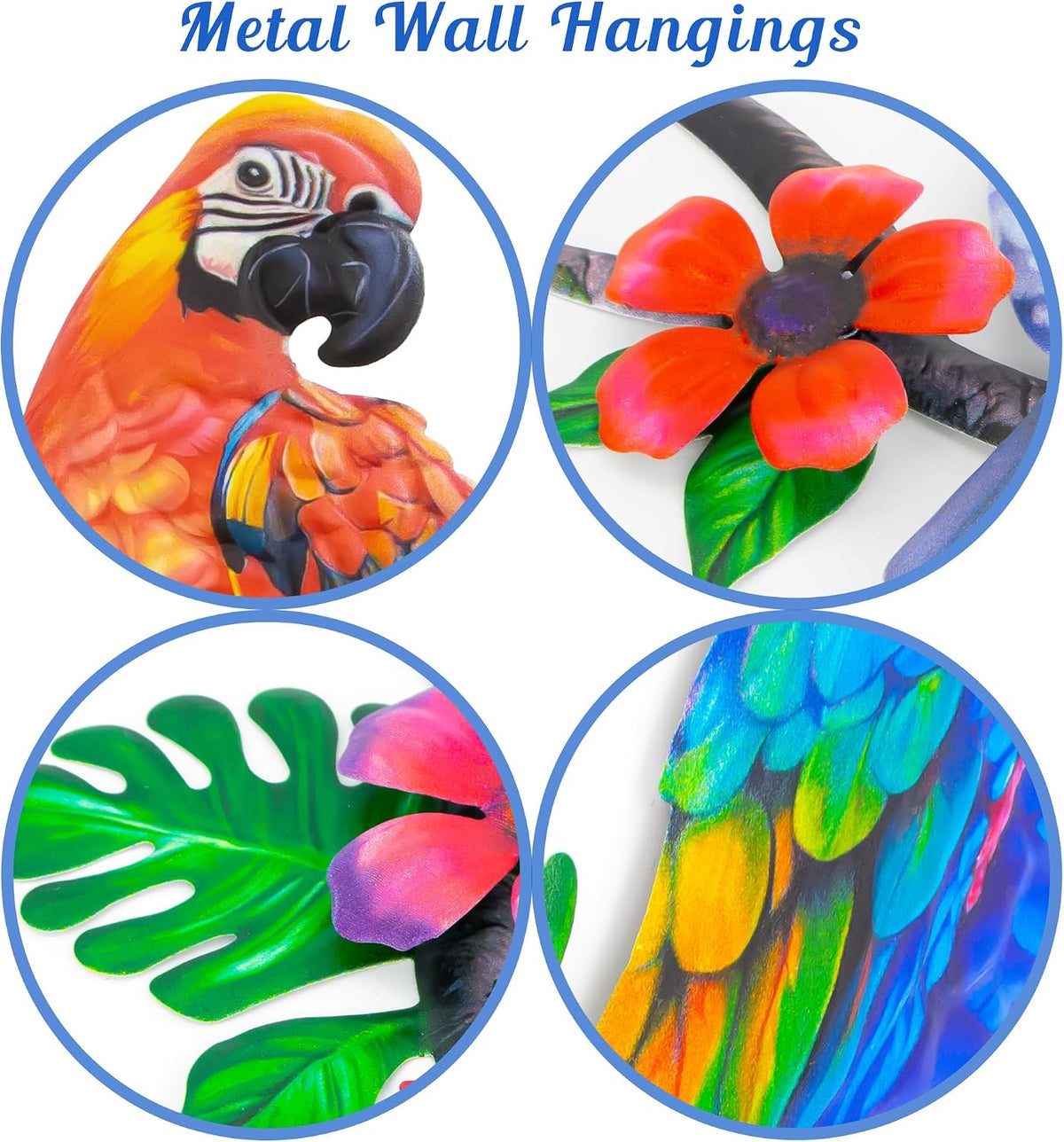 Metal Parrots Wall Art Decor Outdoor Decorations for Yard Garden Decor
