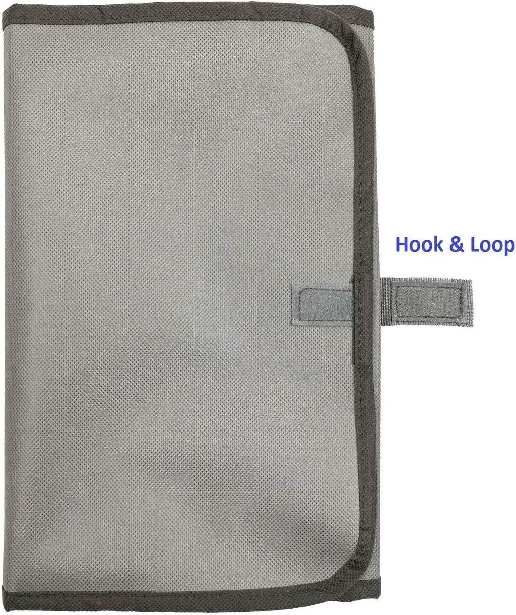 Travel Foldable Jewelry Rolls Bag Hanging Jewelry Organizer with 9 Zippered Clear Pockets Storage Pouch with Rotatable Hanger (GREY)