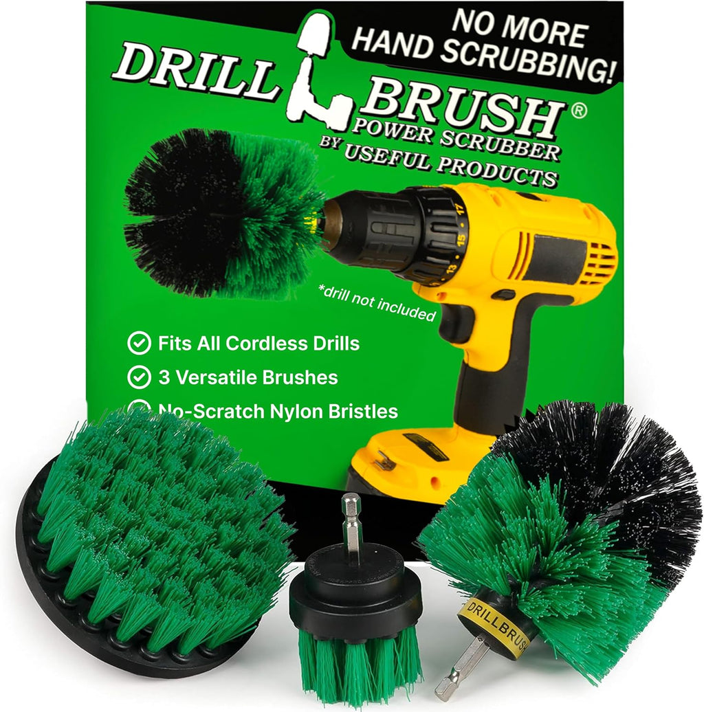 Drillbrush Green Kitchen Drill Brush Set for Oven, Air Fryer & Cabinets