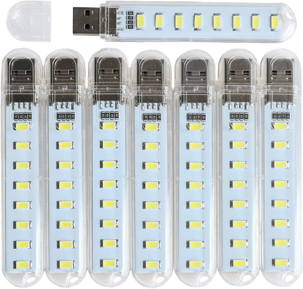 8pcs USB Light,Night Light Plug in,Small Led Light Stick(White)
