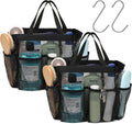 Mesh Shower Caddy Portable - 2 Packs, S-Hook, Shower Bag for Dorm Camping