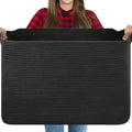 OIASKET 118L Extra Large Blanket Basket Living Room, 24.8"x17.7"x16.2"