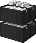 StorageWorks Narrow Closet Baskets, 14¾"L x 6¼"W x 8¼"H, 4-Pack, Black