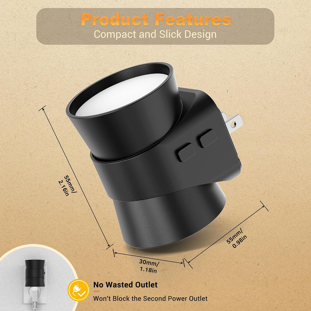 JandCase Night Light, Night Lights Plug Into Wall with 3 Color, Dimmable