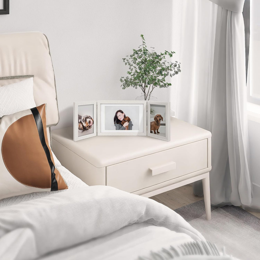 Afuly 3 Picture Frame 4x6 White 5x7 Collage Triple Photo Frames for Desk