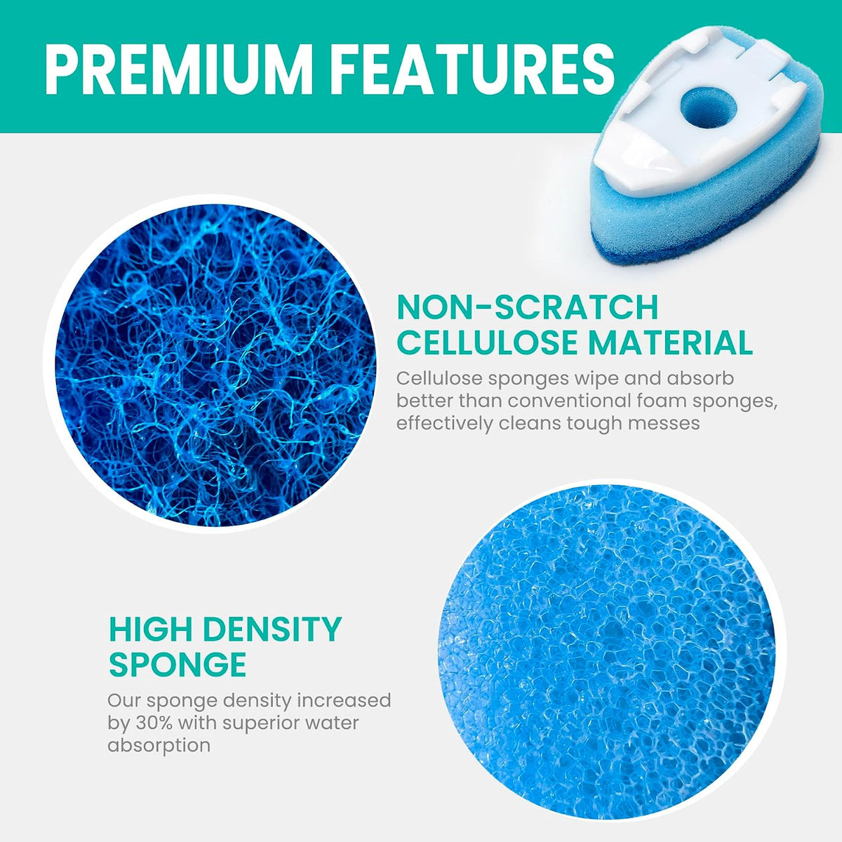 Dish Wand Refills with Hole, Non-Scratch Dishwand Replacement Sponge 12Pcs