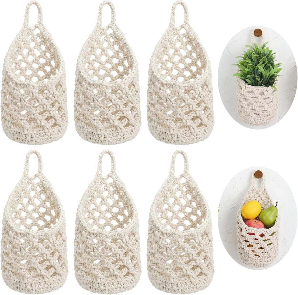 6 Pack Macrame Plant Hangers, Small Hanging Planters for up to 5 Inch Pot