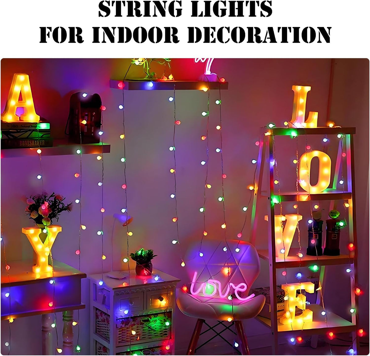 LiuZpatial 33 FT 100 LED Smart Globe String Lights Indoor