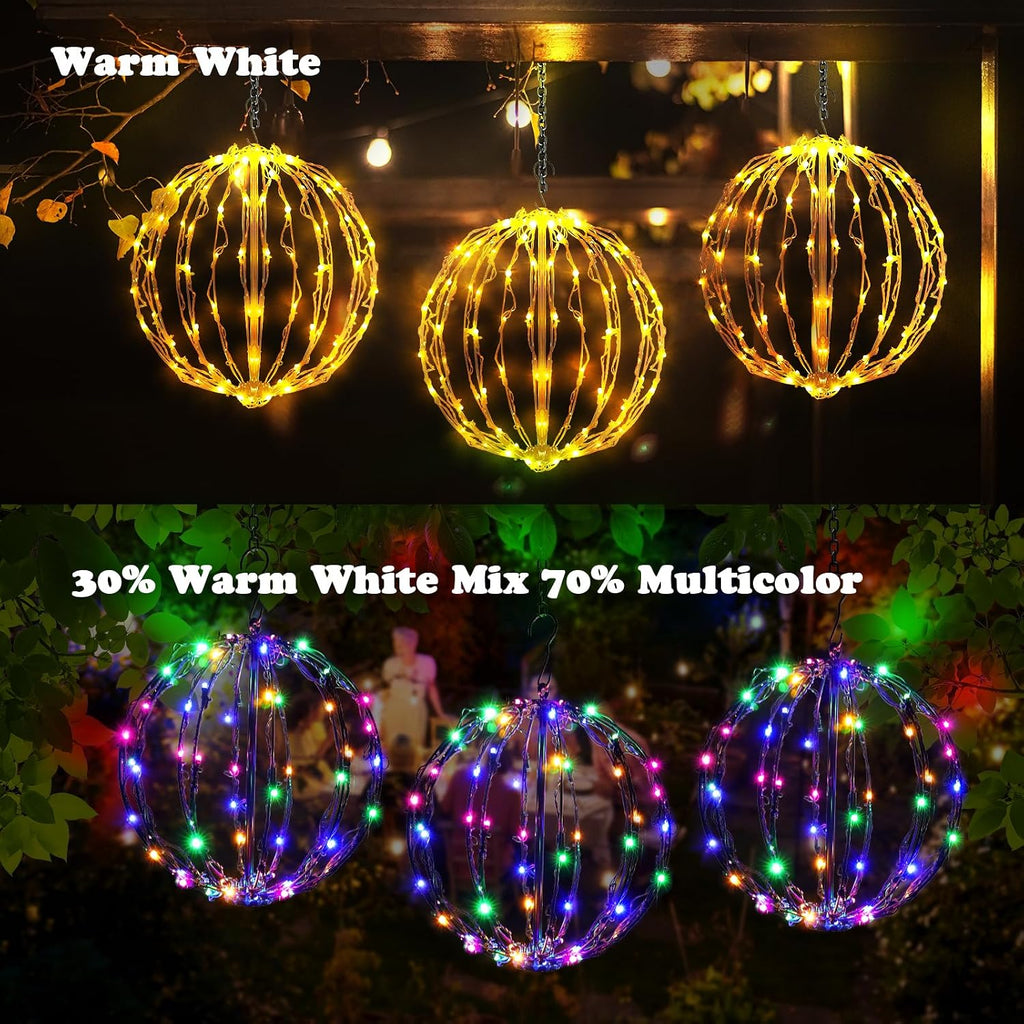 12" Christmas Light Balls, 3 Pack Color-Changeable Sphere Holiday Decor