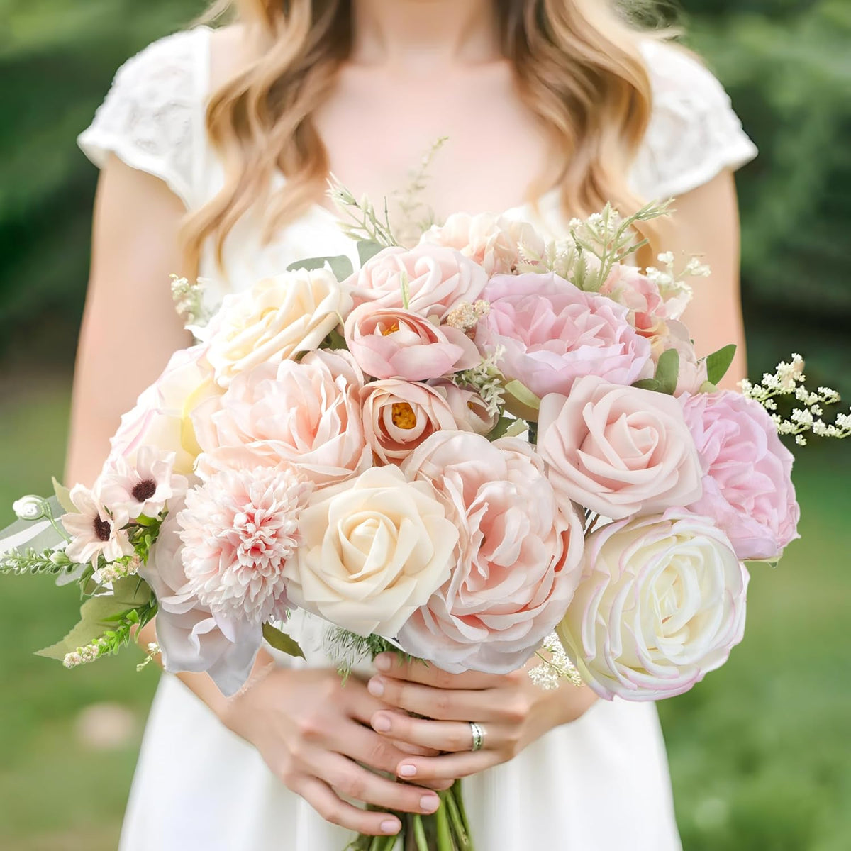 Artificial Flowers Pink Wedding Flowers Silk Flowers with Stems Fake Cake Flowers for Wedding Bouquets Centerpieces Spring Decor Baby Shower Decoration