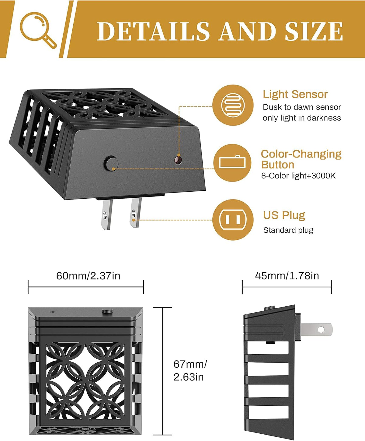 Night Lights Plug Into Wall [2 Pack], DORESshop LED Night Light